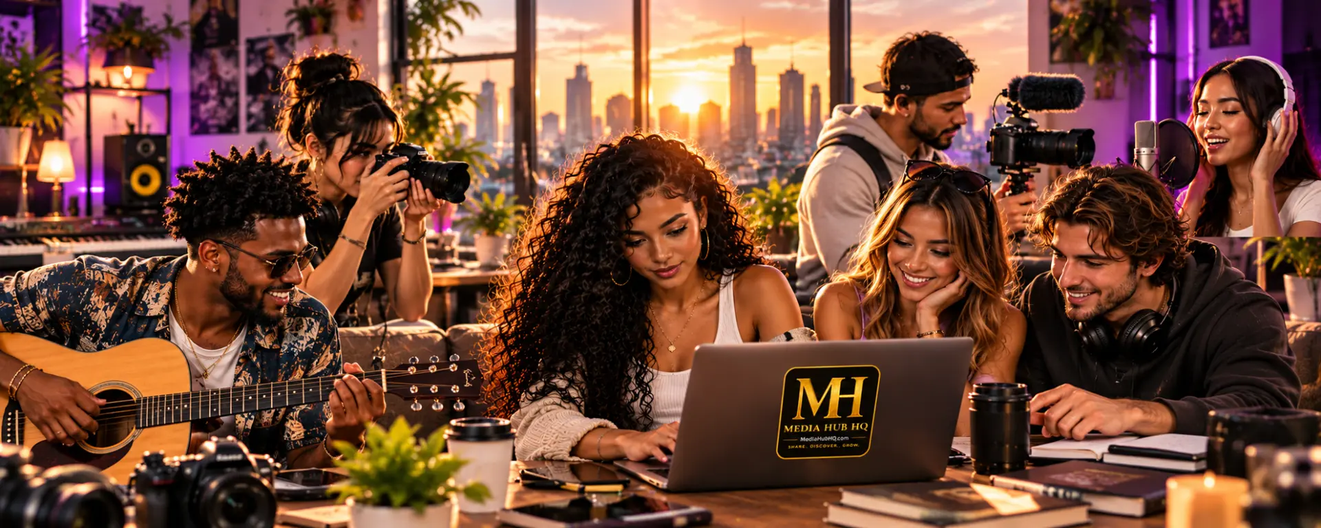 Creators working across music, photography, video, podcasting and digital media
